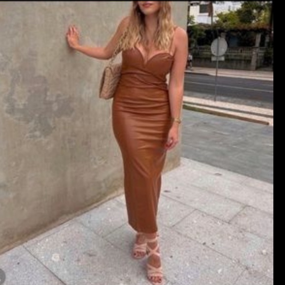 ZARA FAUX LEATHER DRESS - Picture 13 of 13